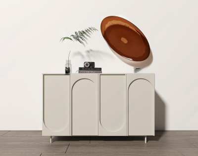 侘寂玄关柜3D模型下载